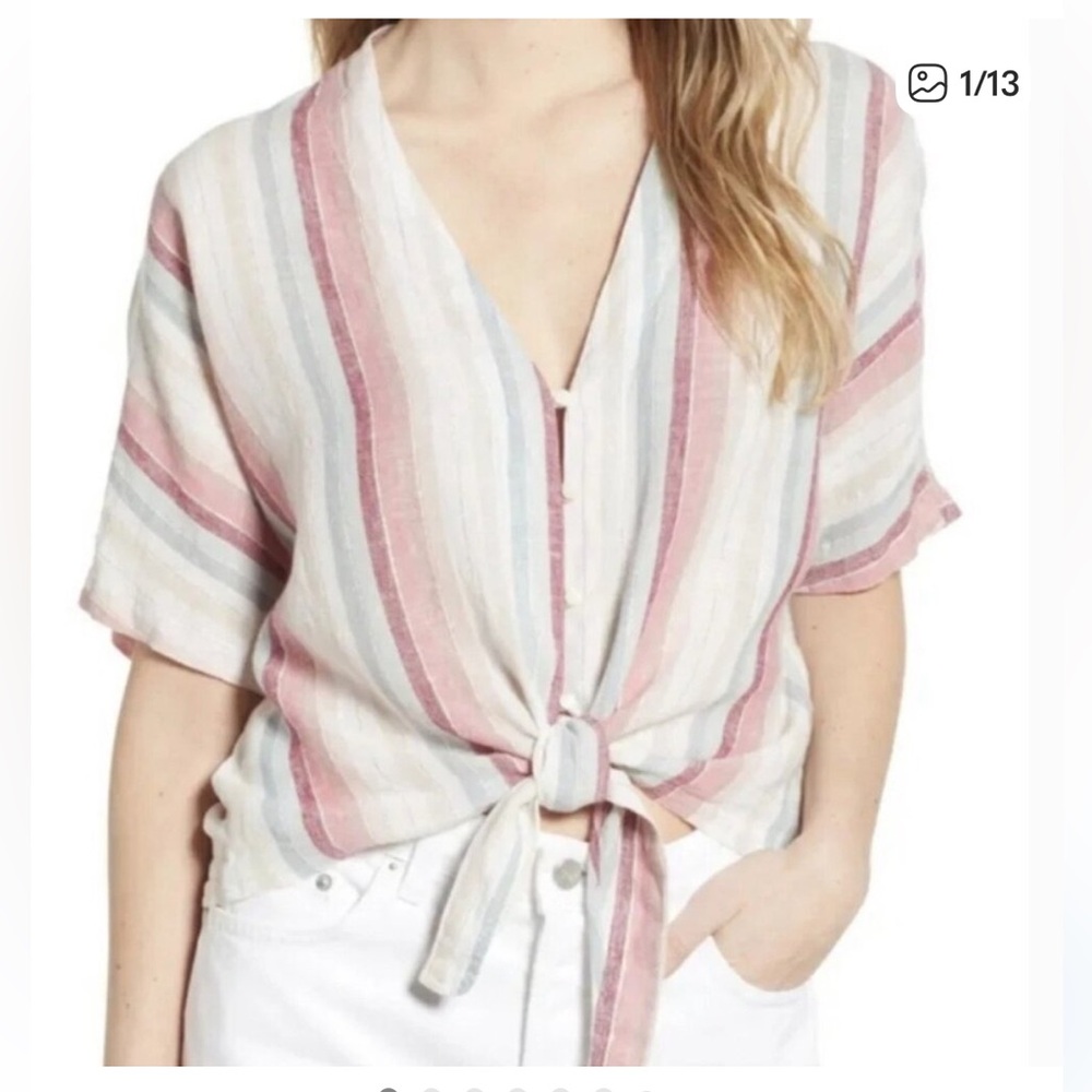 Rails Thea Tie Front Top Tropic Stripe